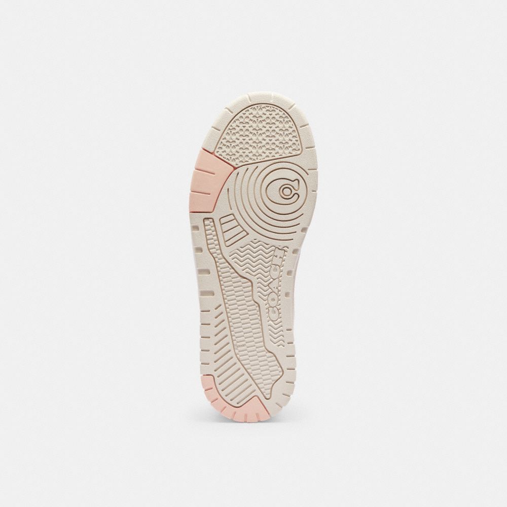 Women's Coach Soho Sneaker With Signature Jacquard Chalk Dark Cherry