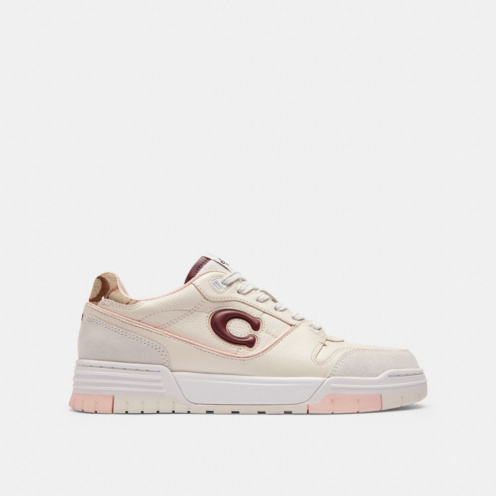 Women's Coach Soho Sneaker With Signature Jacquard Chalk Dark Cherry