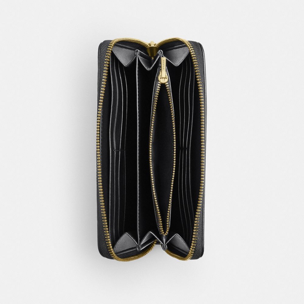 Coach Long Zip Around Wallet Gold/Black