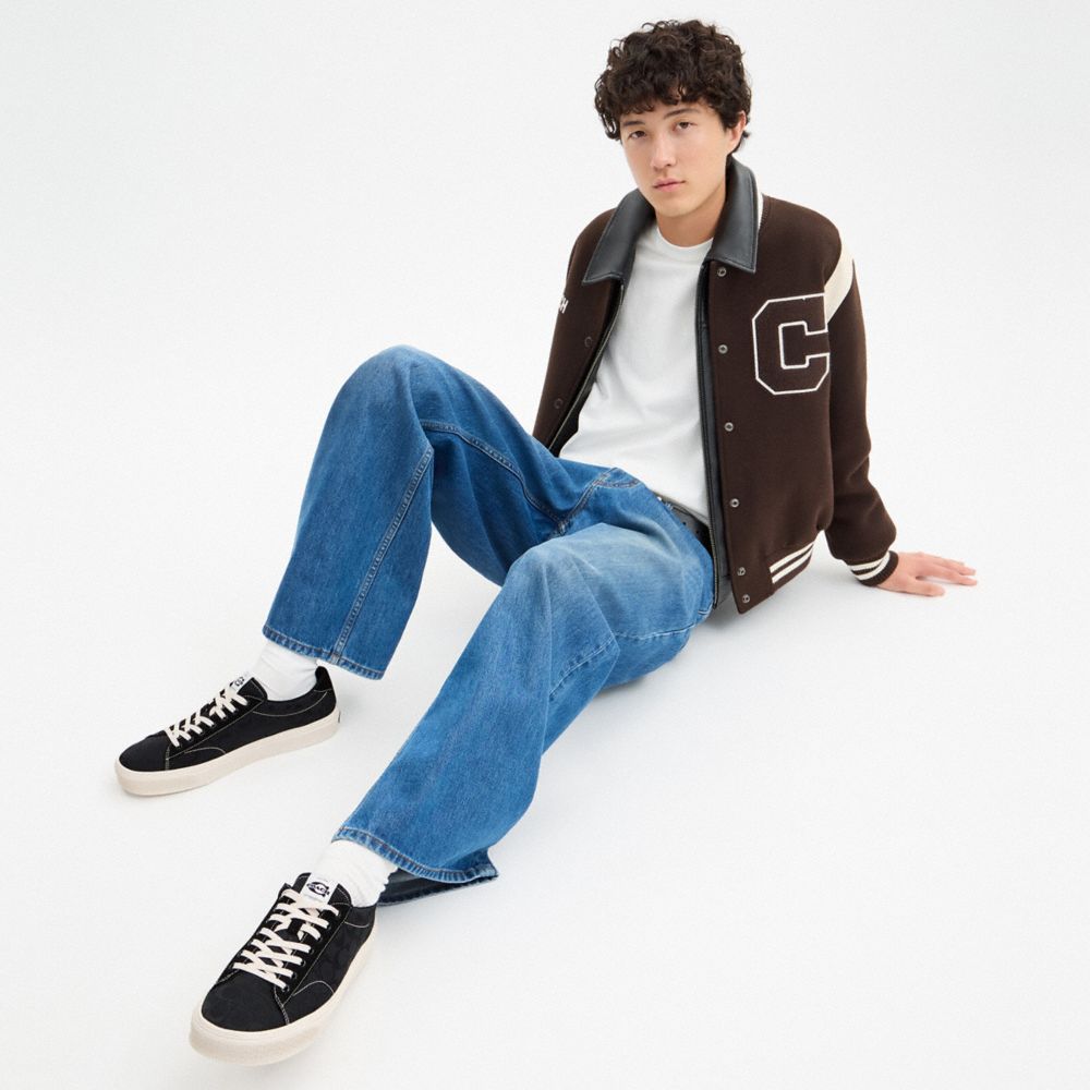 Men's Coach Skate Sneaker In Signature Jacquard Black Chalk