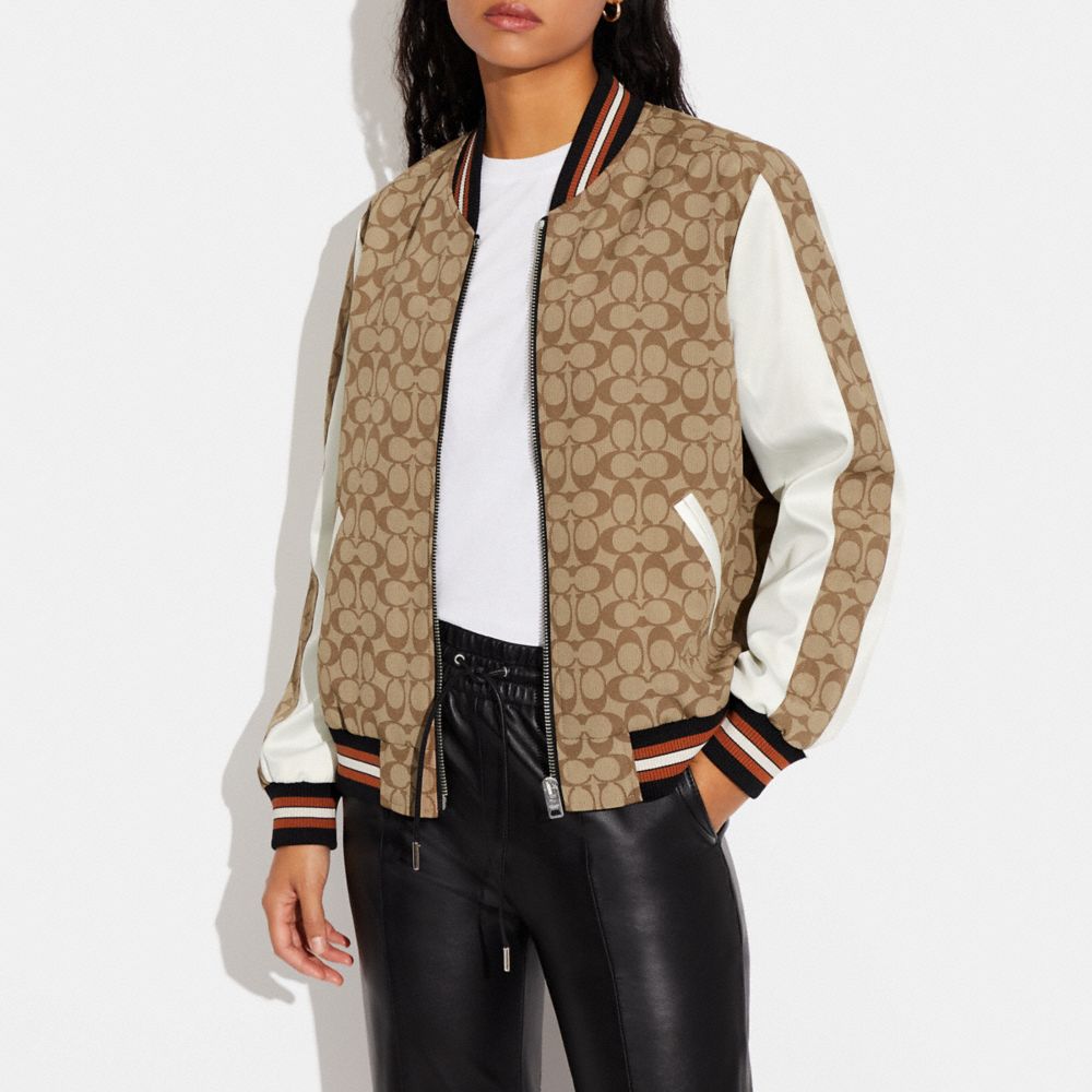 Coach Signature Souvenir Jacket Khaki Multi