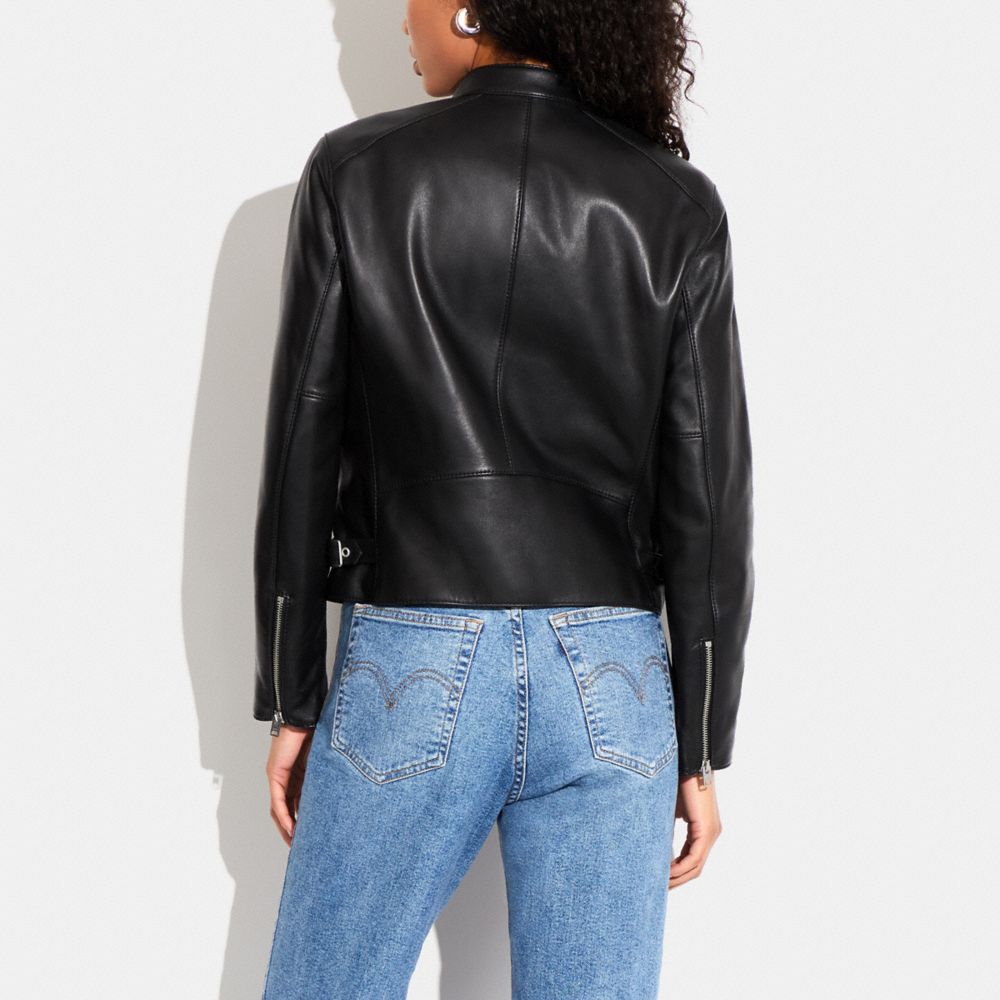 Coach Leather Racer Black