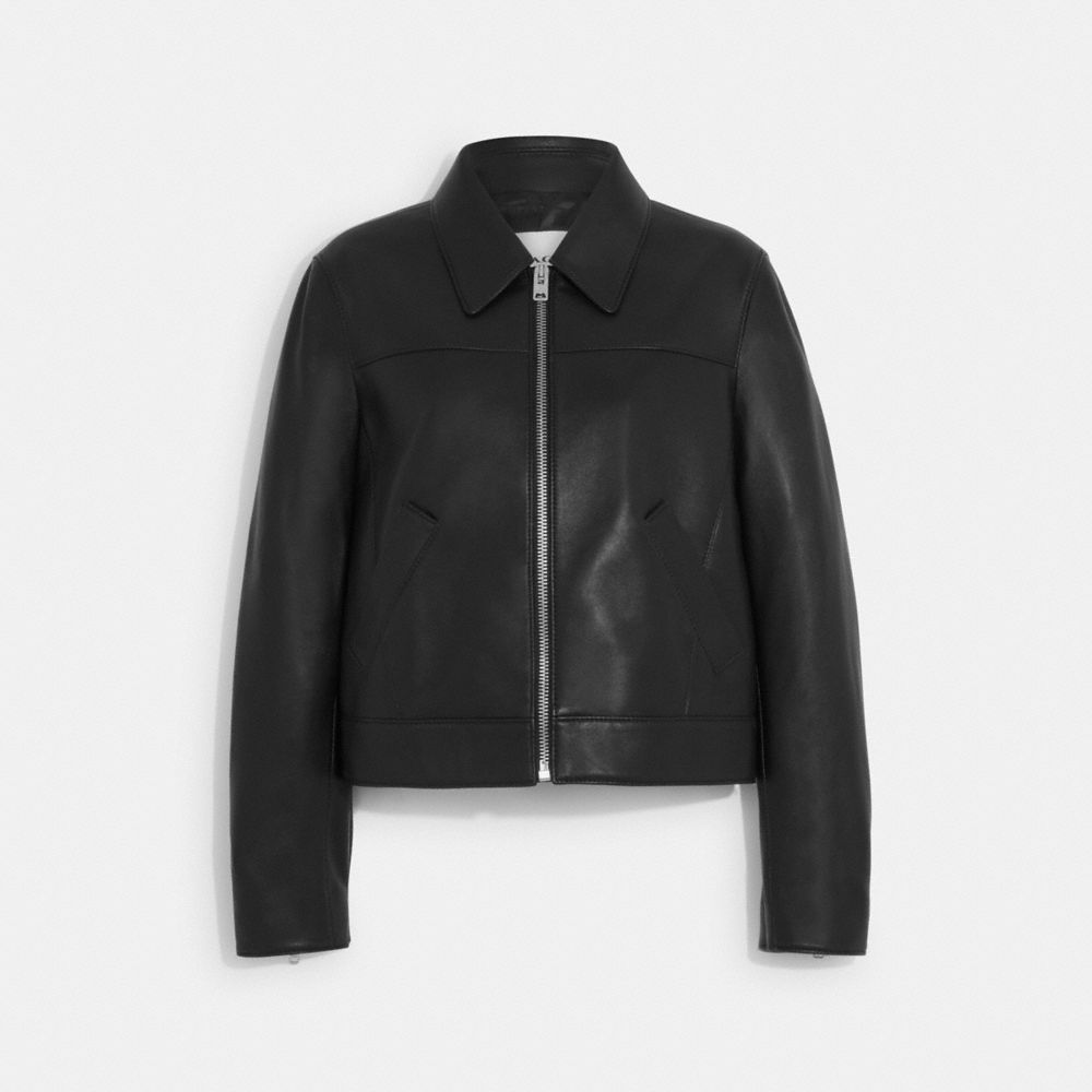 Coach Leather Jacket Black