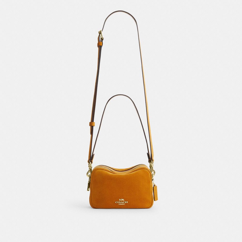 Coach Mini Carey Crossbody Bag Gold/Marigold