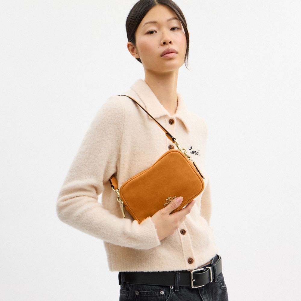 Coach Mini Carey Crossbody Bag Gold/Marigold