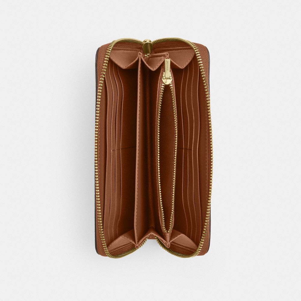 Coach Long Zip Around Wallet Gold/Warm Brown