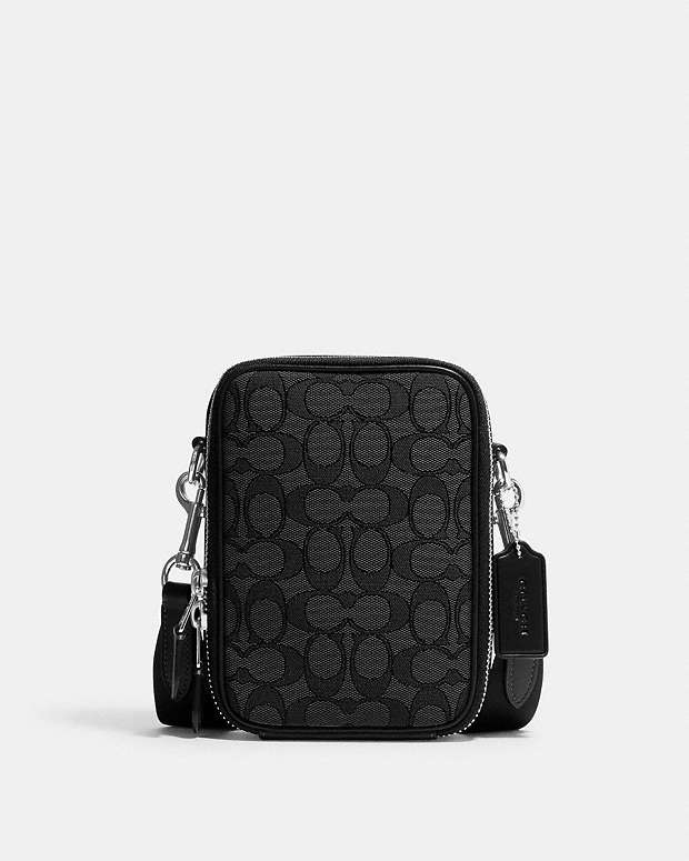 Stanton Crossbody Bag In Signature Jacquard Signature Jacquard-Silver-Charcoal-Black Signature Jacquard-Silver-Charcoal-Black