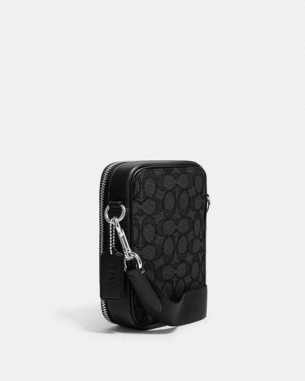Stanton Crossbody Bag In Signature Jacquard Signature Jacquard-Silver-Charcoal-Black Signature Jacquard-Silver-Charcoal-Black