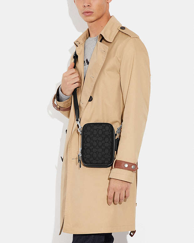 Stanton Crossbody Bag In Signature Jacquard Signature Jacquard-Silver-Charcoal-Black Signature Jacquard-Silver-Charcoal-Black