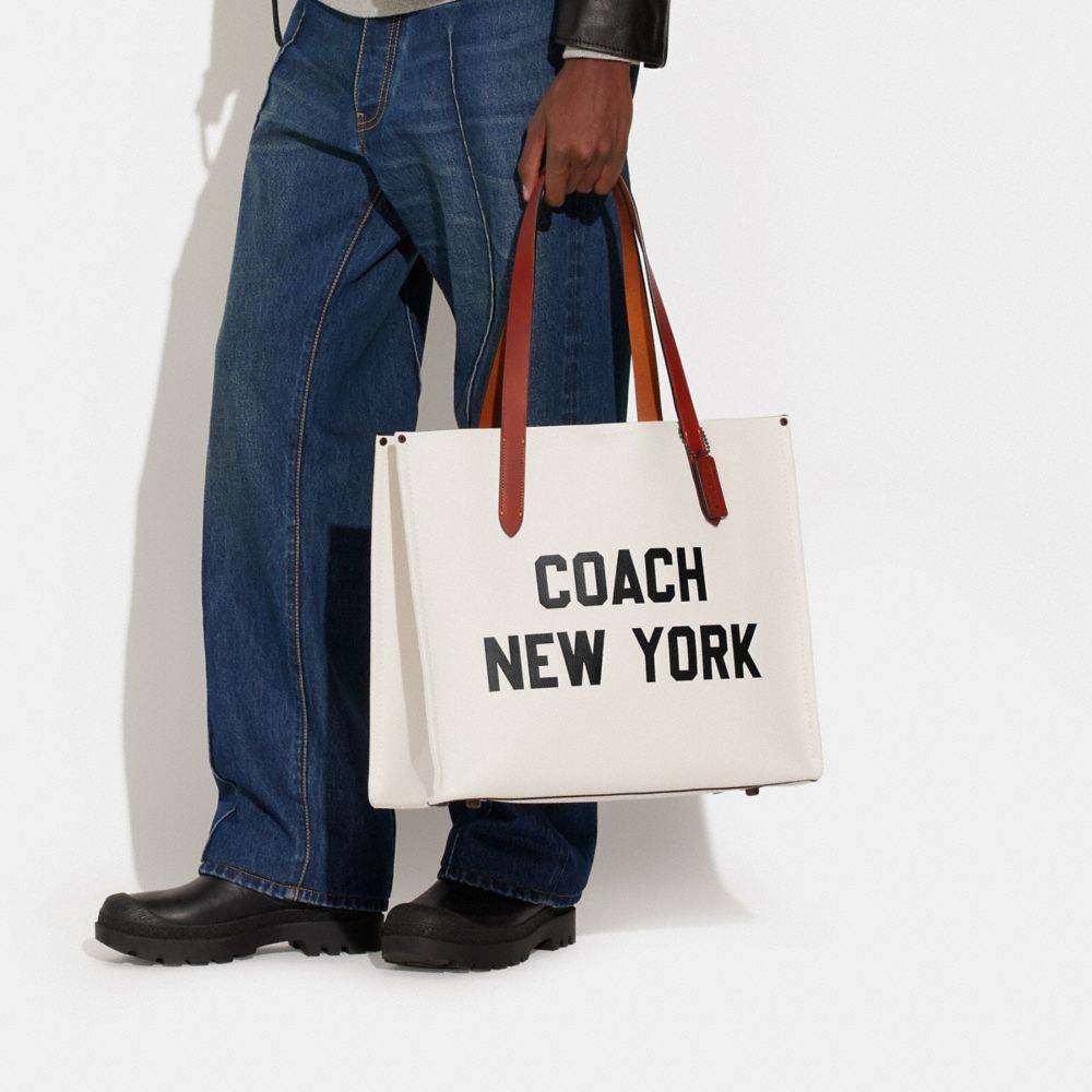 Coach Relay Tote Bag With Coach Graphic Chalk Multi