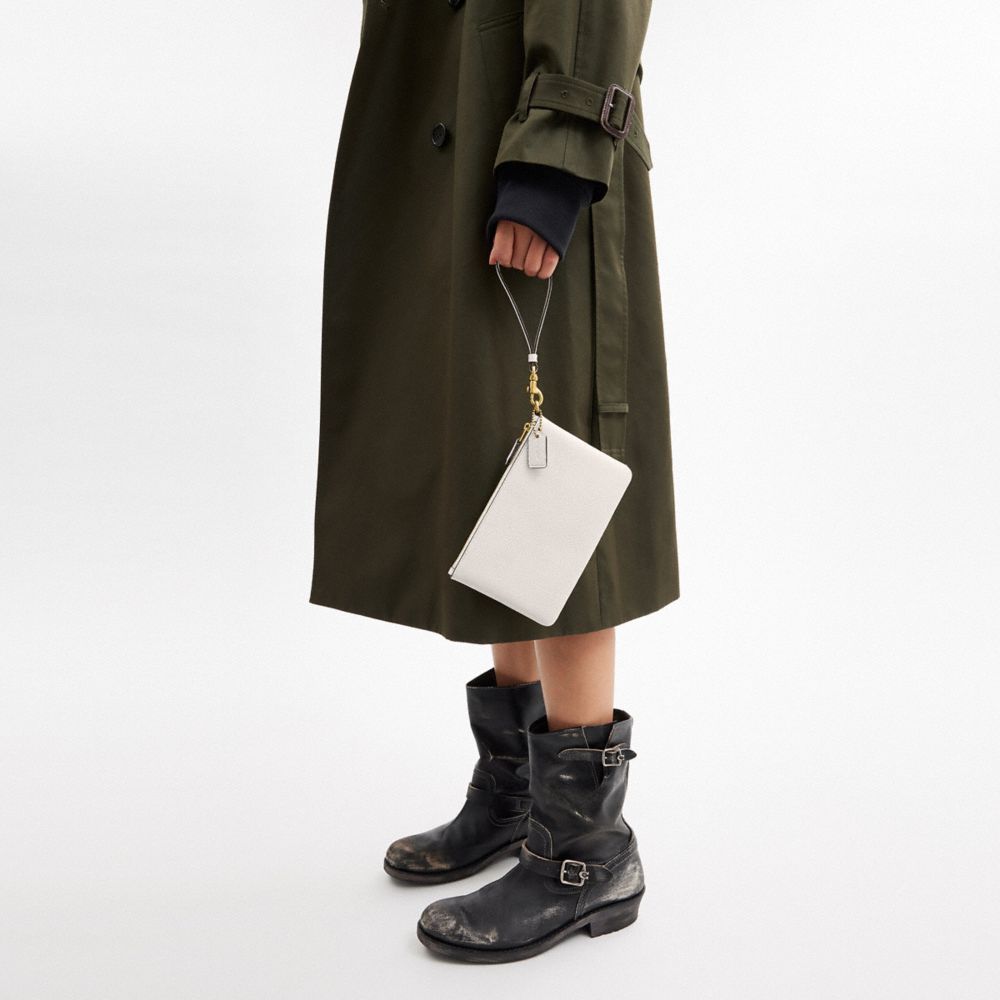 Coach Essential Small Wristlet Brass Chalk