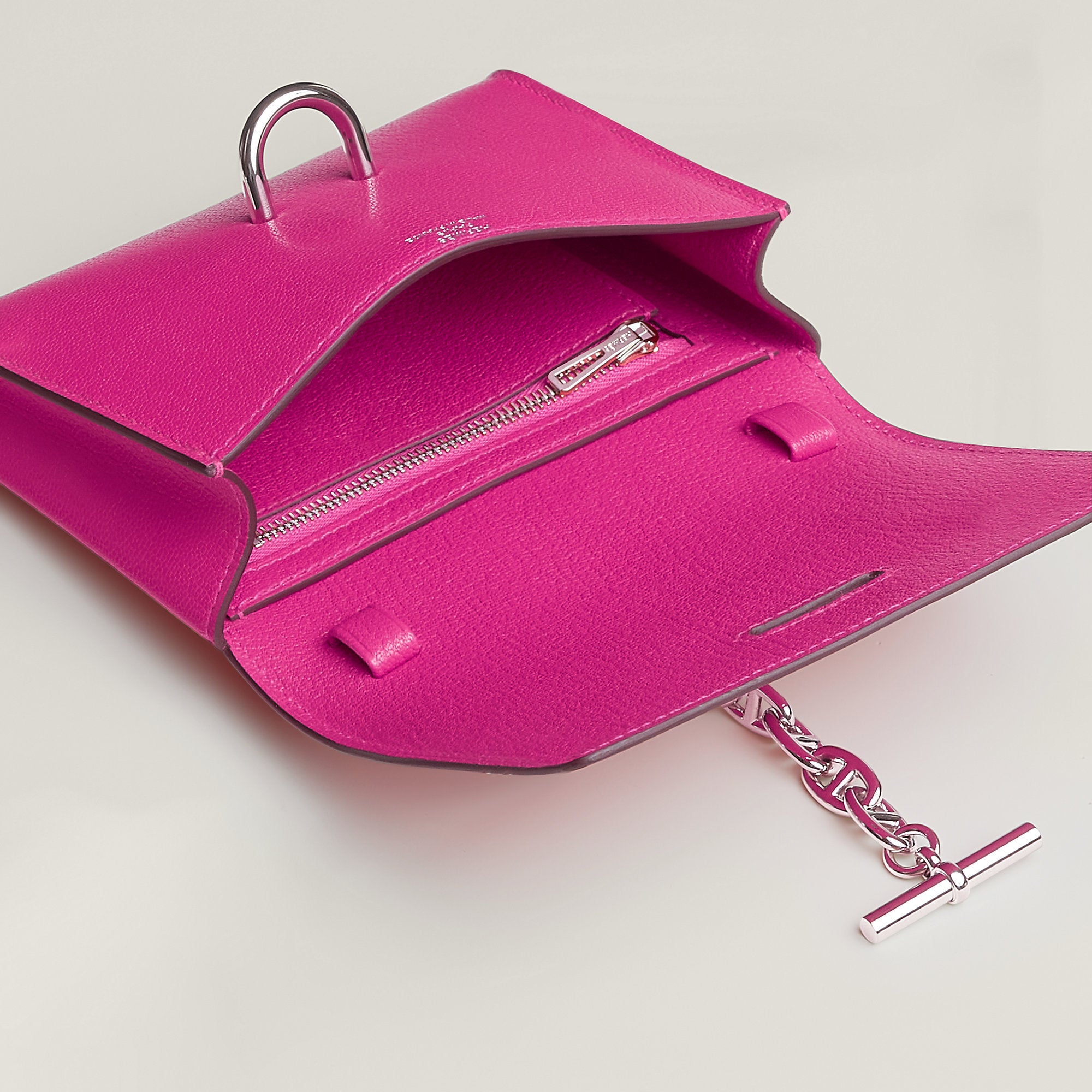 Hermes Chaine D'Ancre To Go Wallet Rose Shocking