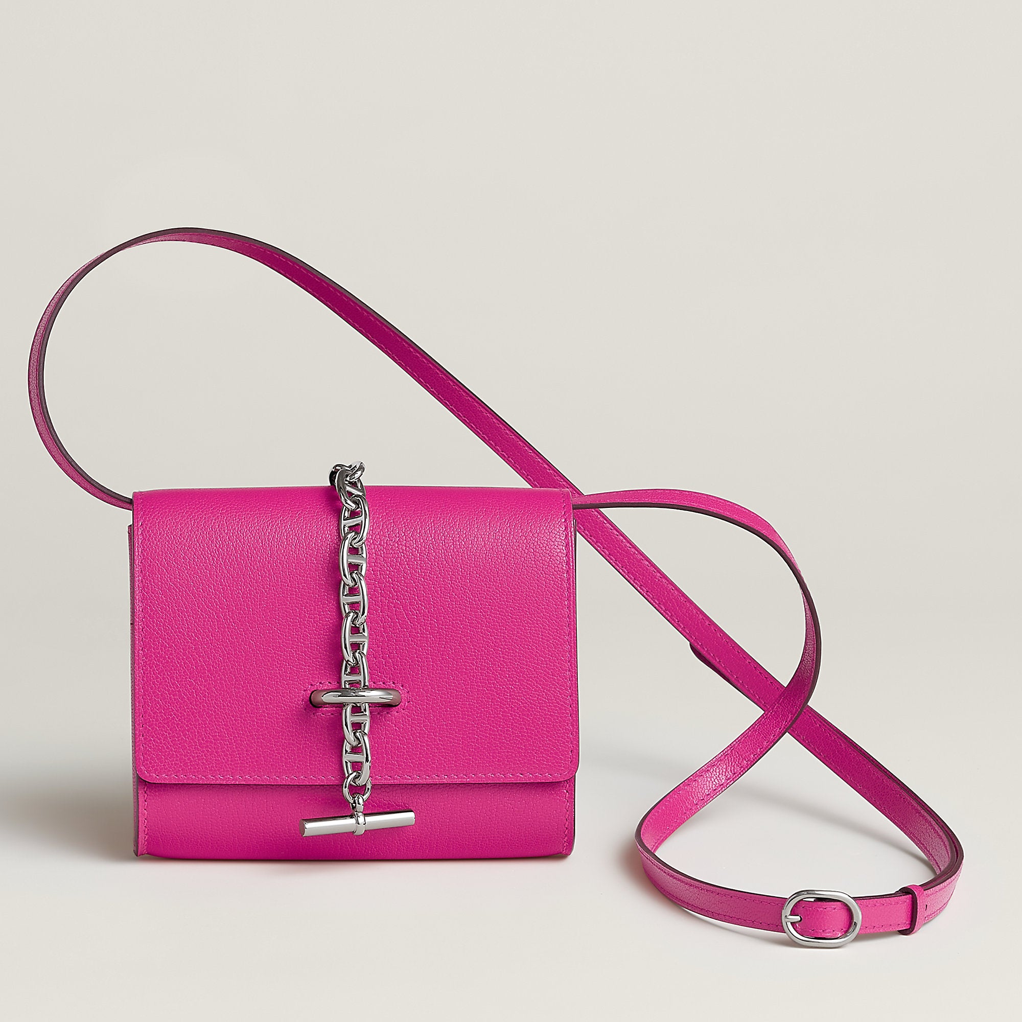 Hermes Chaine D'Ancre To Go Wallet Rose Shocking