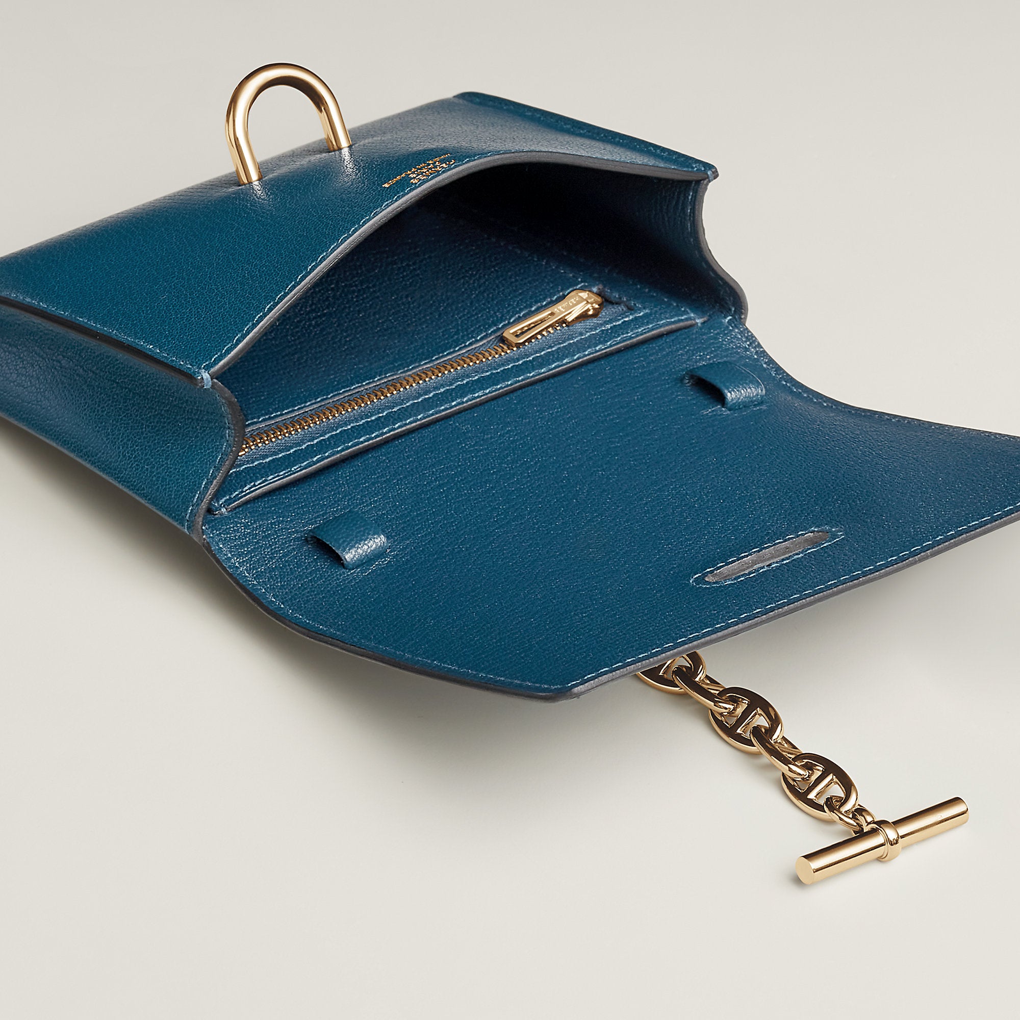 Hermes Chaine D'Ancre To Go Wallet Deep Blue