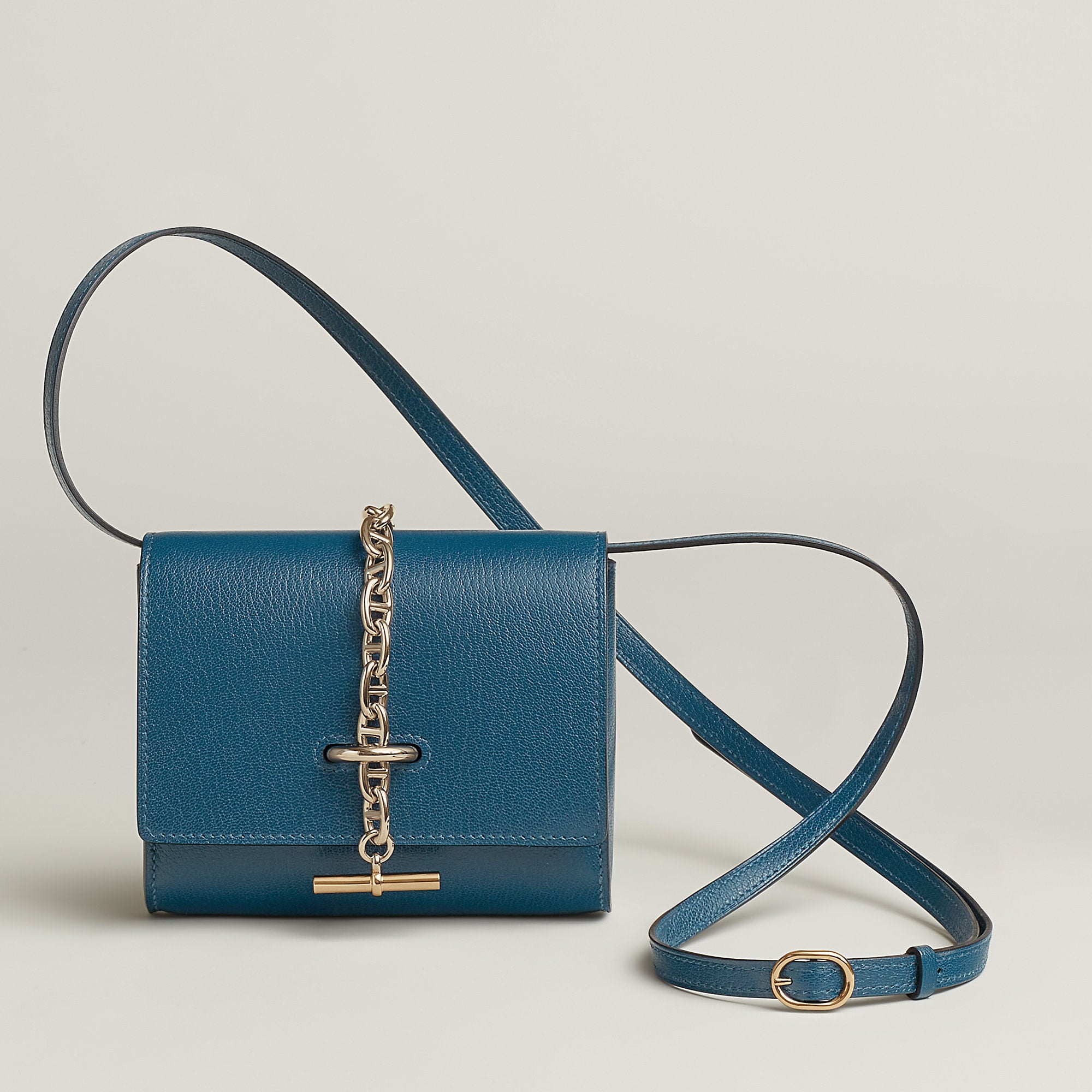Hermes Chaine D'Ancre To Go Wallet Deep Blue