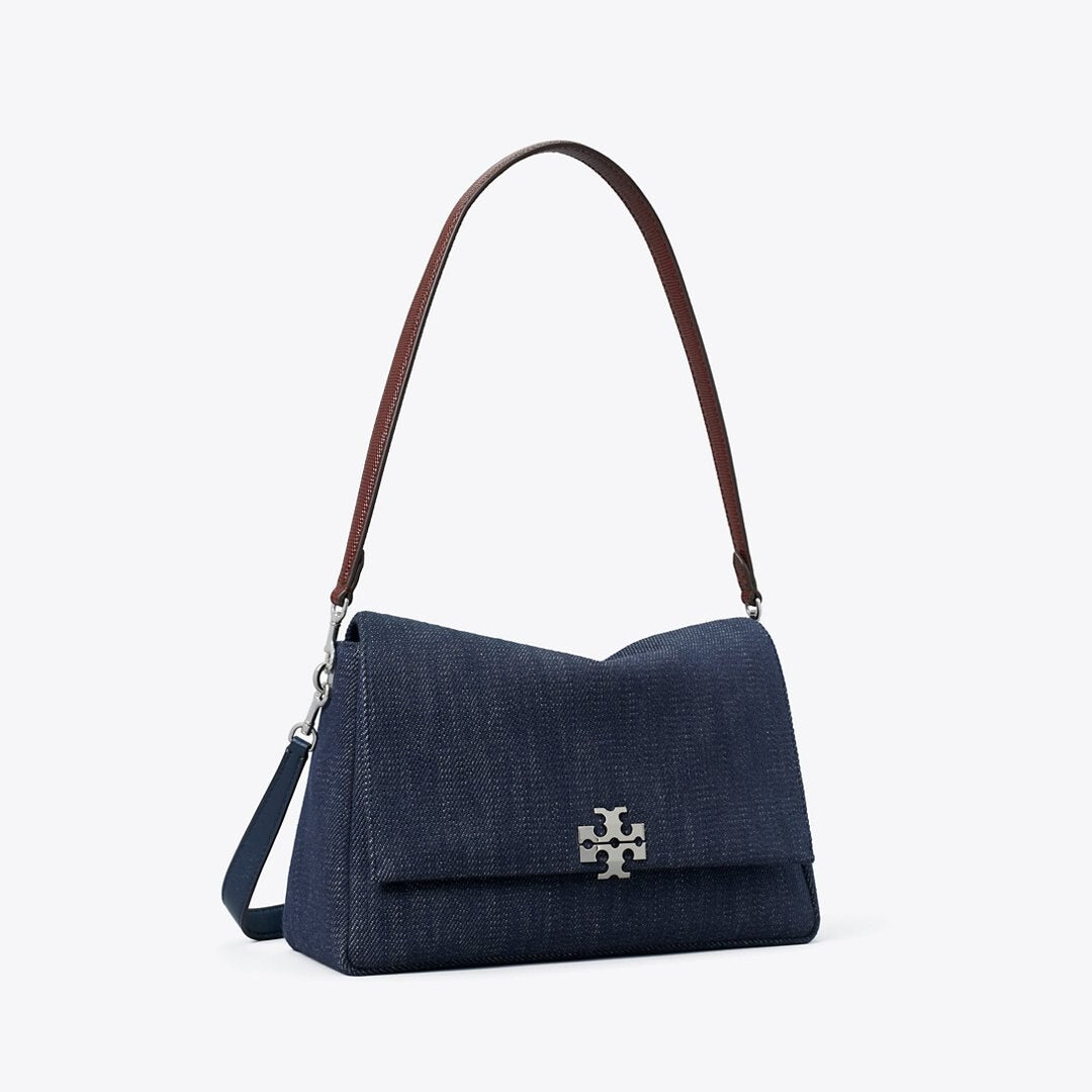 Tory Burch Charlie Denim Shoulder Bag Midnight