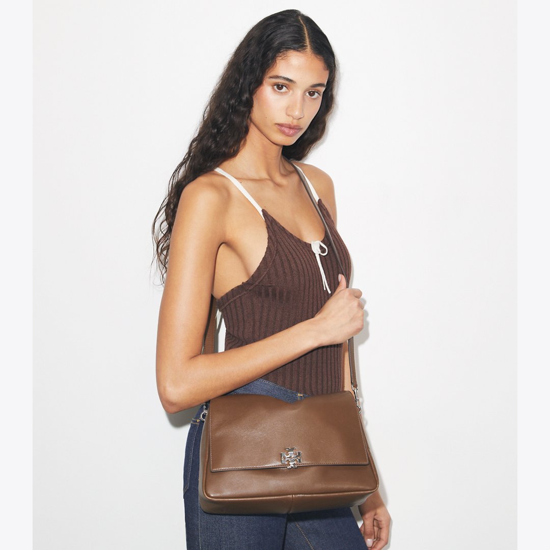 Tory Burch Charlie Shoulder Bag Malt Brown