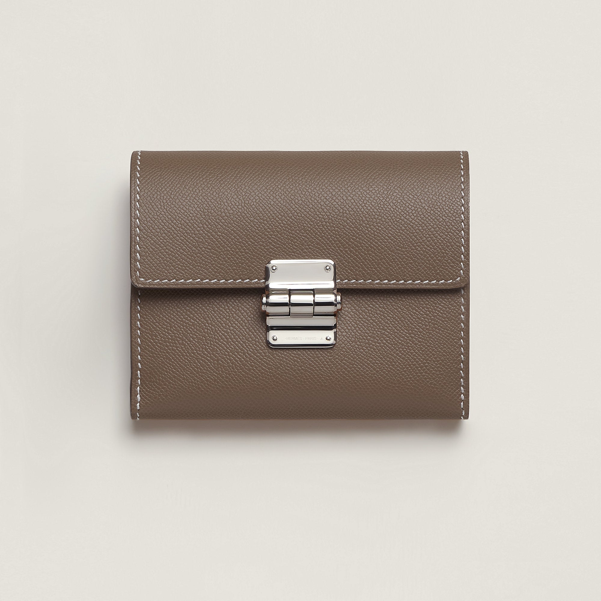 Hermes Charniere Compact Wallet Toupe