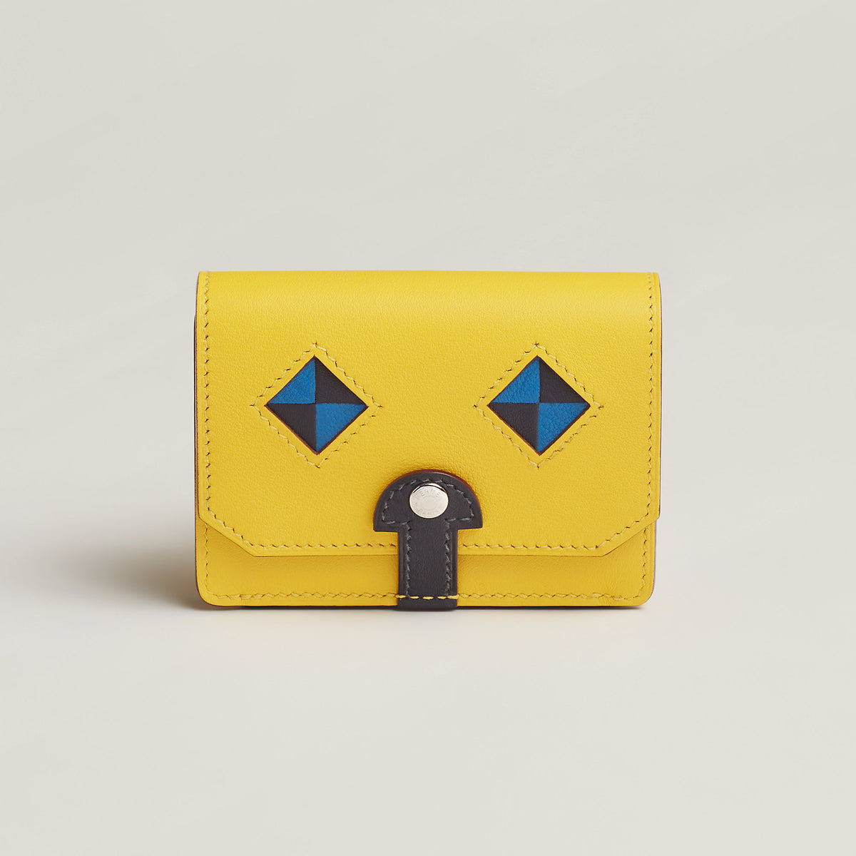 Hermes Chien Card Holder Jaune De Naples