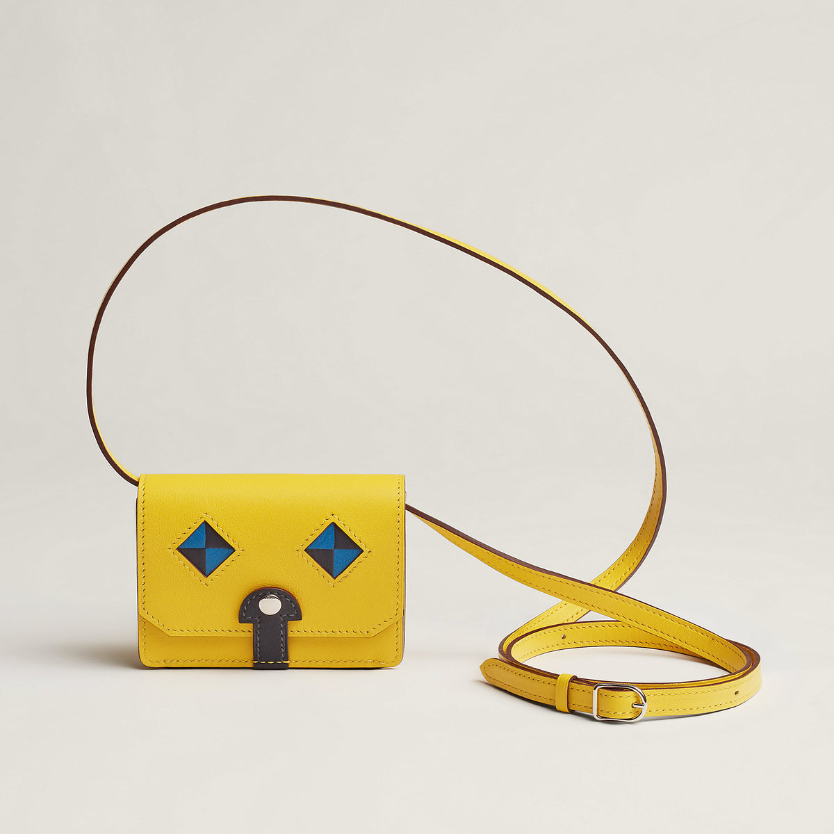 Hermes Chien Card Holder Jaune De Naples