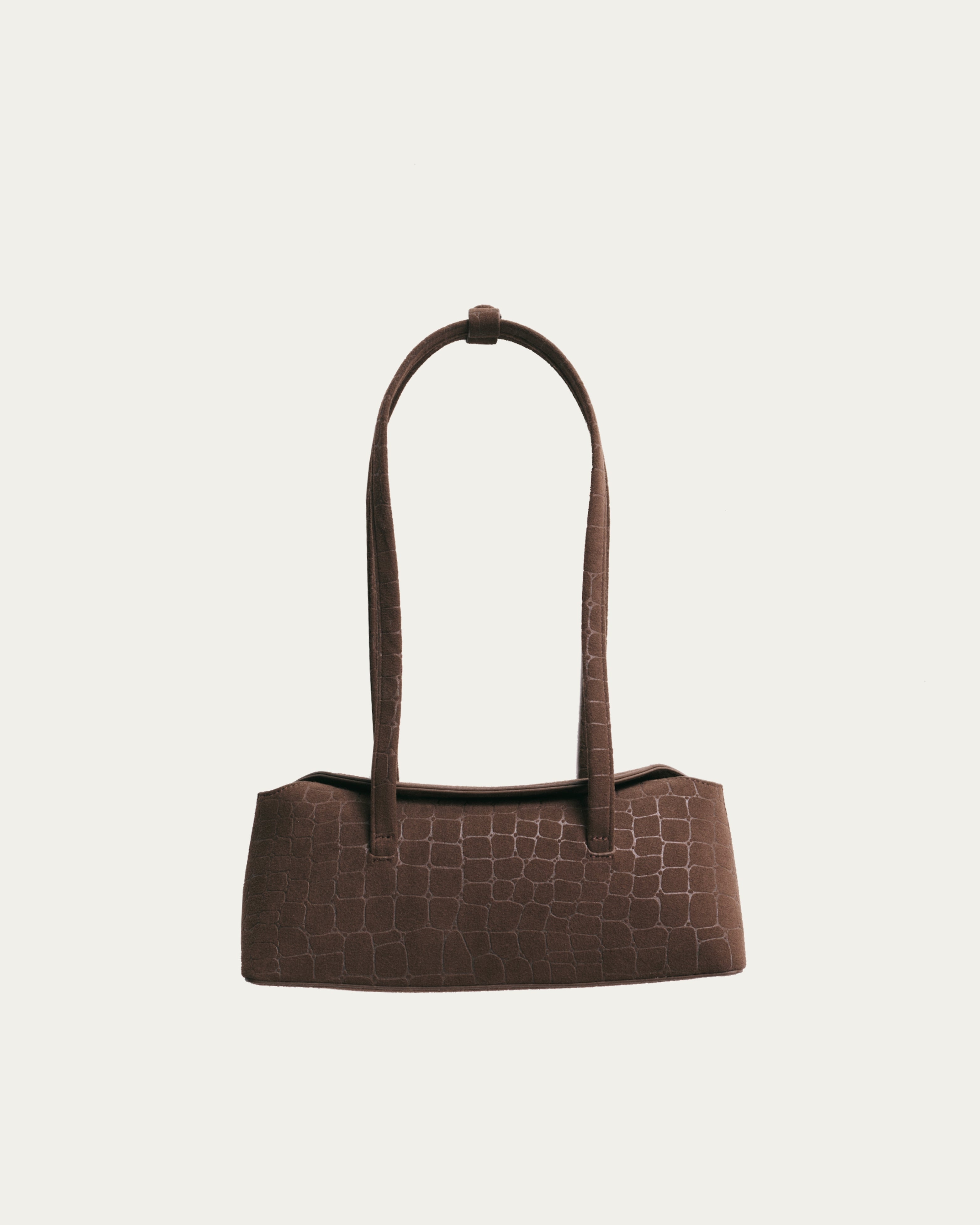 Freja Mini Chrystie Bag Chocolate Suede Croc
