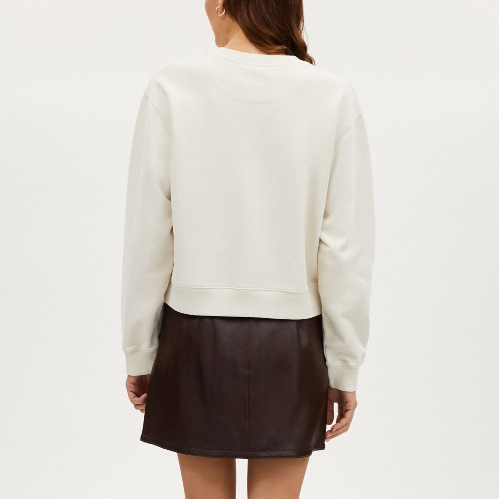 Coach Garment Dye Crewneck Cream