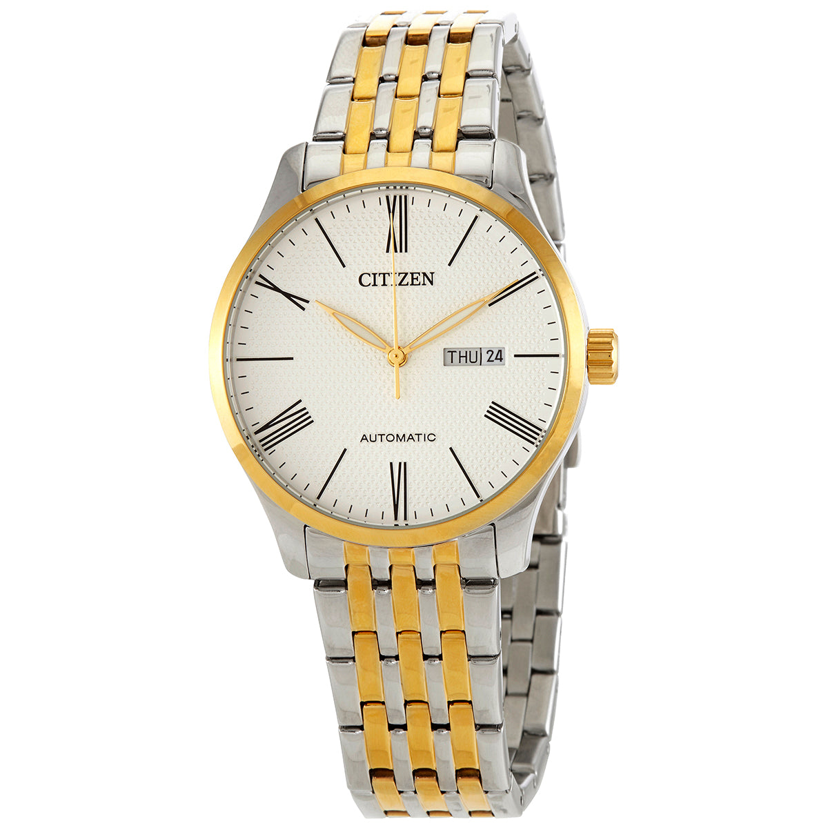 Citizen Automatic White Dial Two-Tone Mens Watch