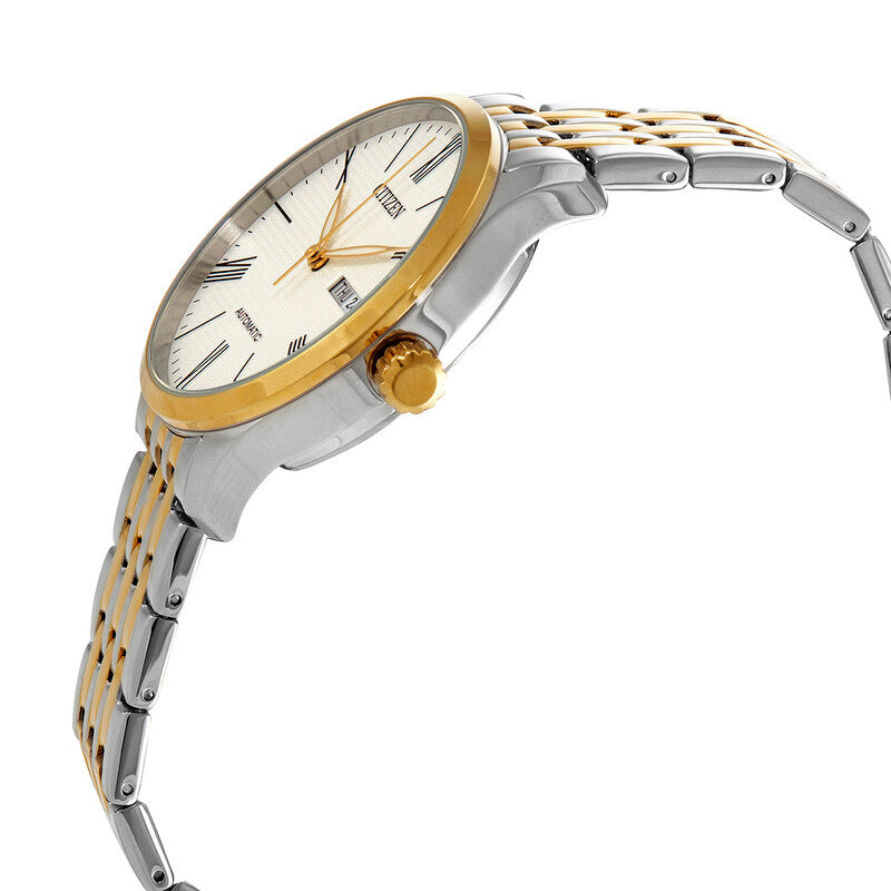 Citizen Automatic White Dial Two-Tone Mens Watch