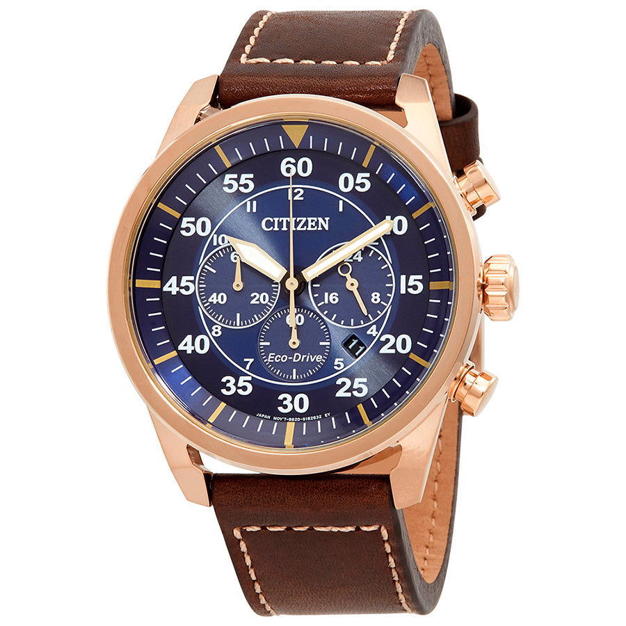 Citizen Avion Chronograph Eco-Drive Blue Dial Mens Watch