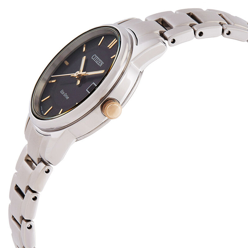 Citizen Black Dial Stainless Steel Band Women's Watch