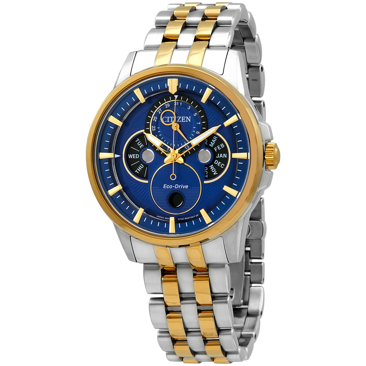 Citizen Calendrier Multi-Function Blue Dial Two-Tone Mens Watch