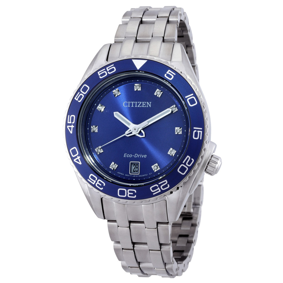 Citizen Carson Eco-Drive Diamond Blue Dial Women's Watch
