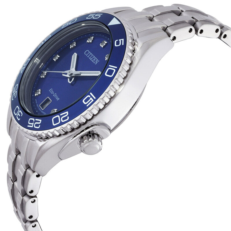 Citizen Carson Eco-Drive Diamond Blue Dial Women's Watch