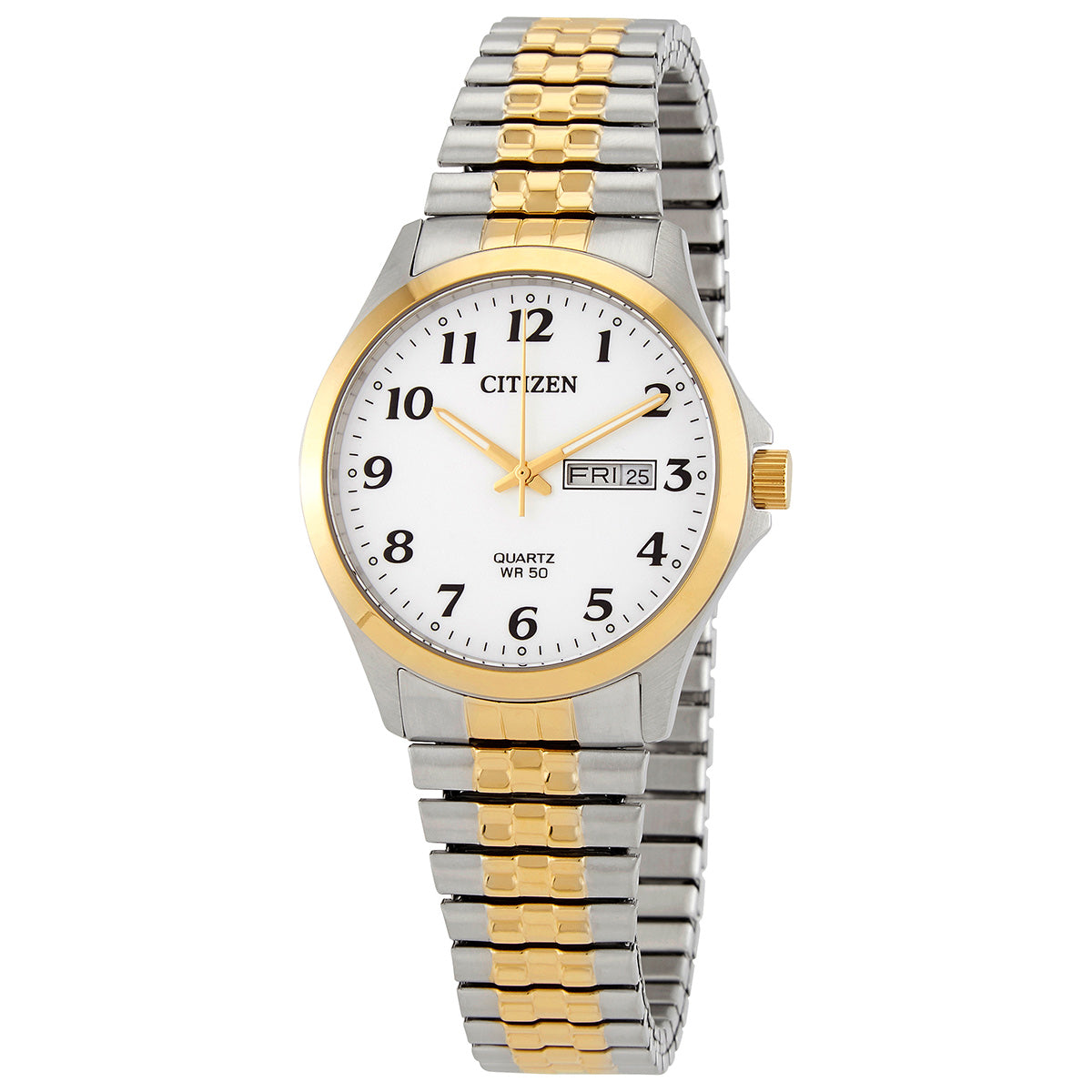 Citizen Chronograph Quartz White Dial Two-Tone Mens Watch