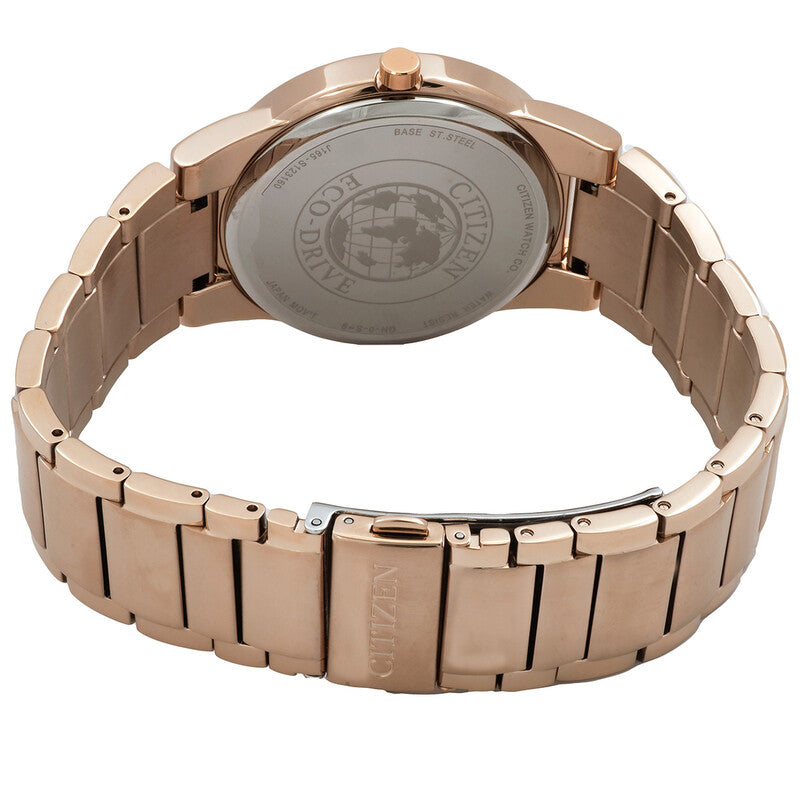 Citizen Eco-Drive Blue Dial Rose Gold-Tone Mens Watch