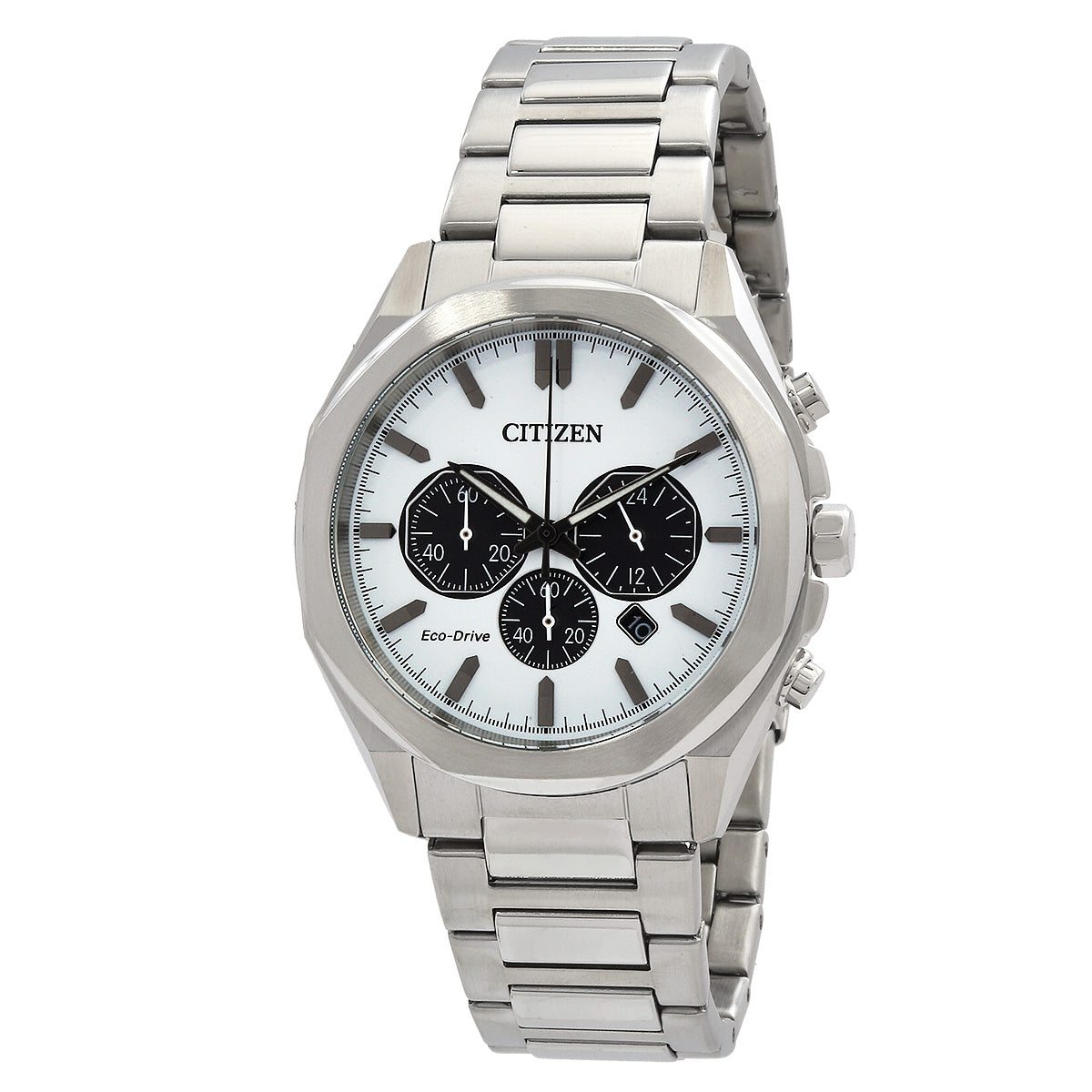Citizen Eco-Drive Chronograph White Dial Mens Watch
