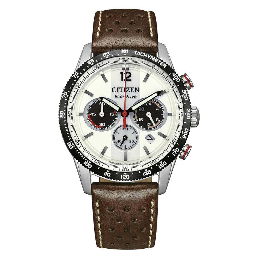 Citizen Eco-Drive Chronograph White Dial Mens Watch