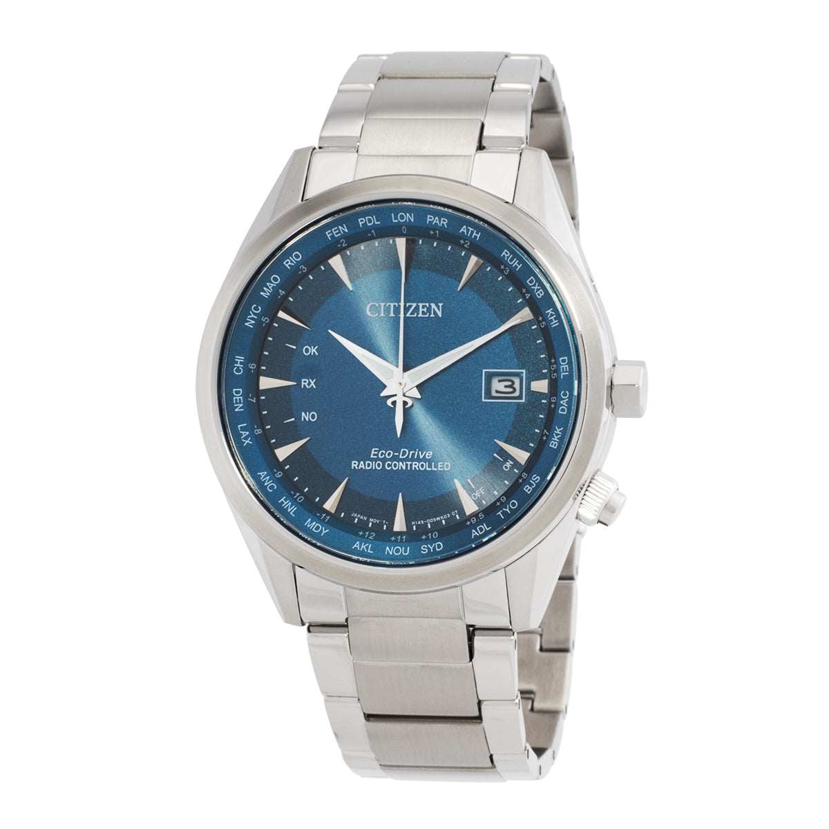 Citizen Perpetual World Time Gmt Eco-Drive Blue Dial Mens Watch