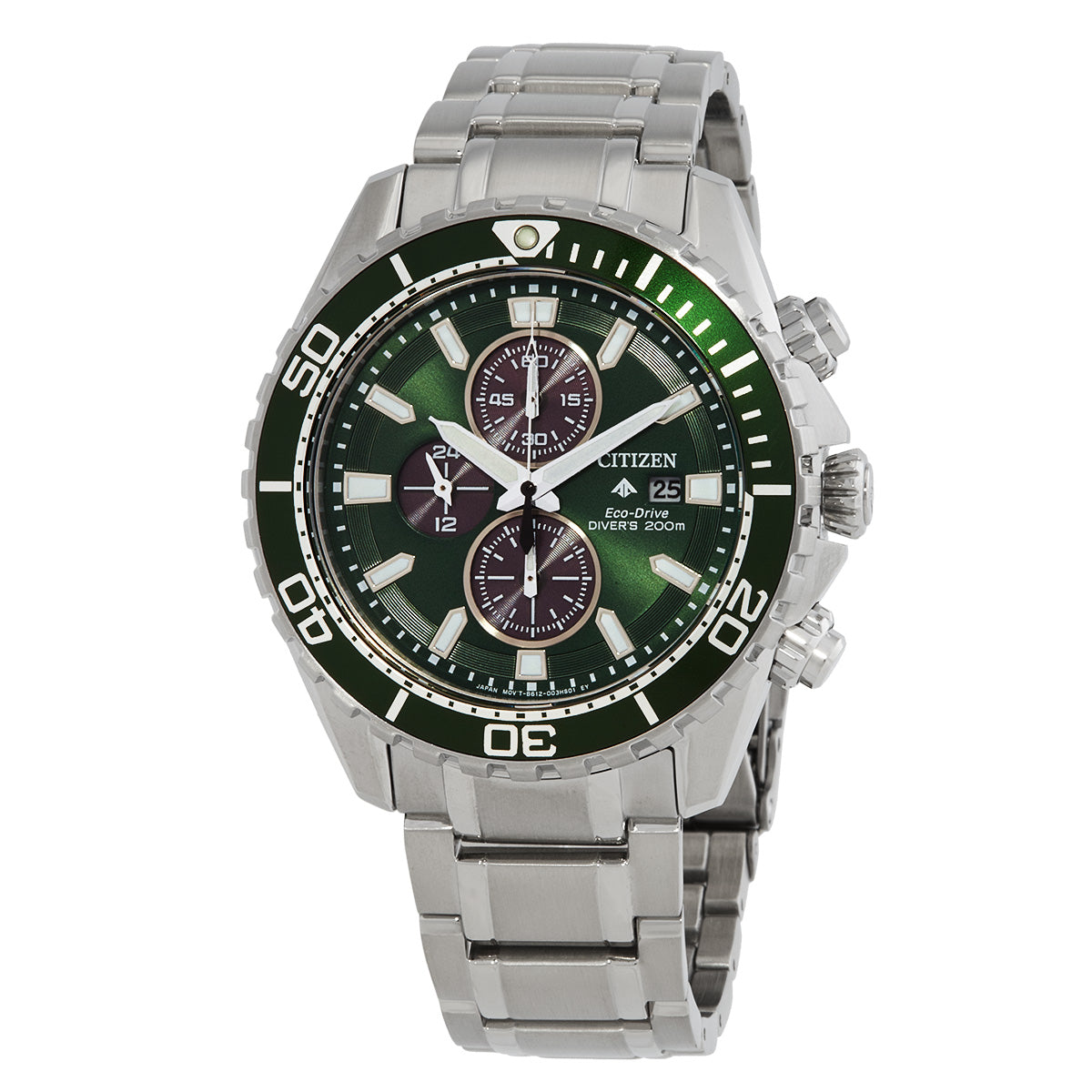 Citizen Promaster Dive Chronograph Eco-Drive Green Dial Mens Watch
