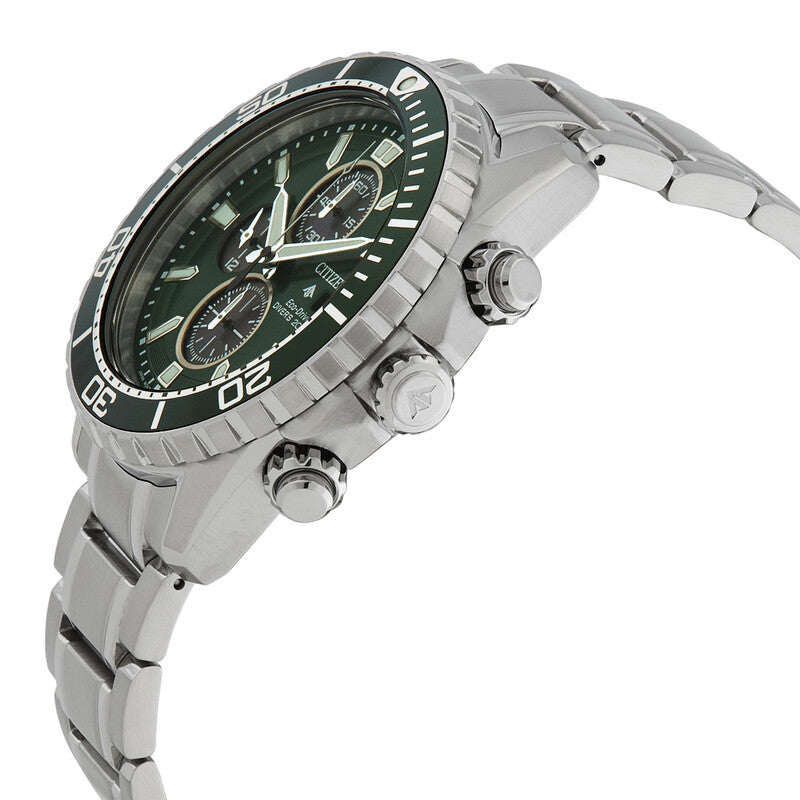 Citizen Promaster Dive Chronograph Eco-Drive Green Dial Mens Watch