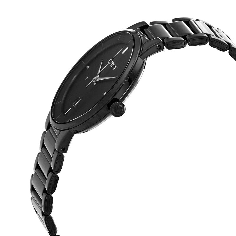 Citizen Quartz Black Dial Black-Plated Mens Watch