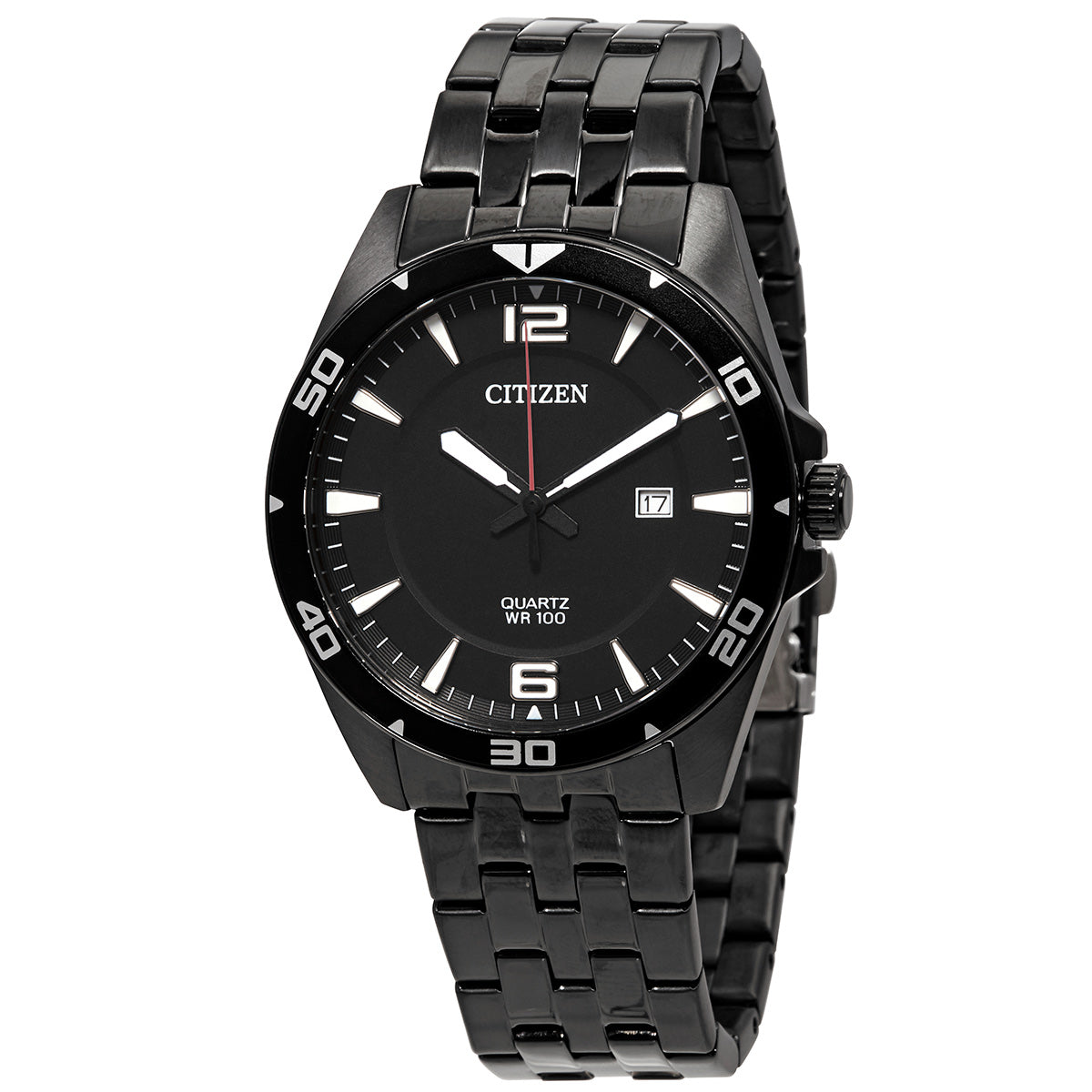 Citizen Quartz Black Dial Black-Plated Mens Watch