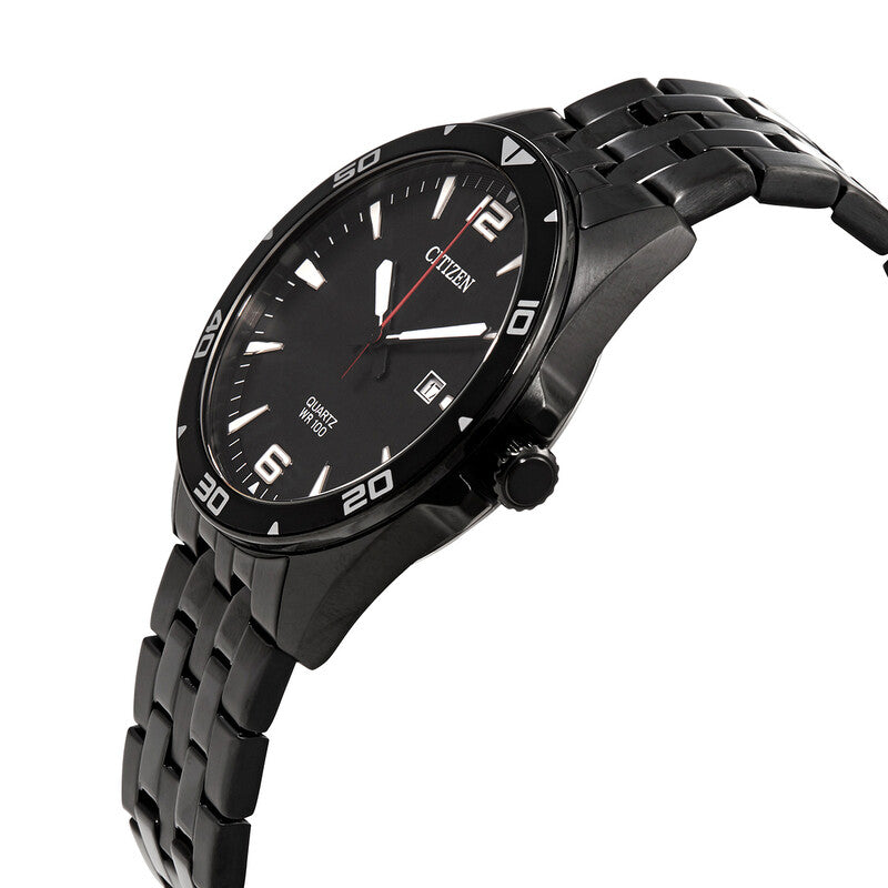 Citizen Quartz Black Dial Black-Plated Mens Watch