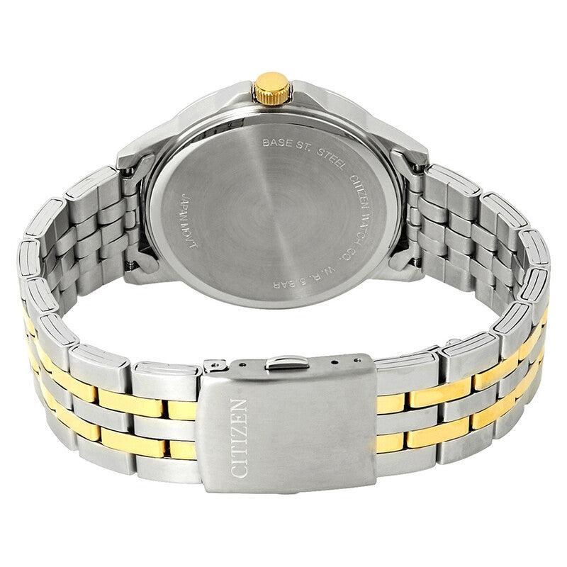 Citizen Quartz Black Dial Two-Tone Mens Watch