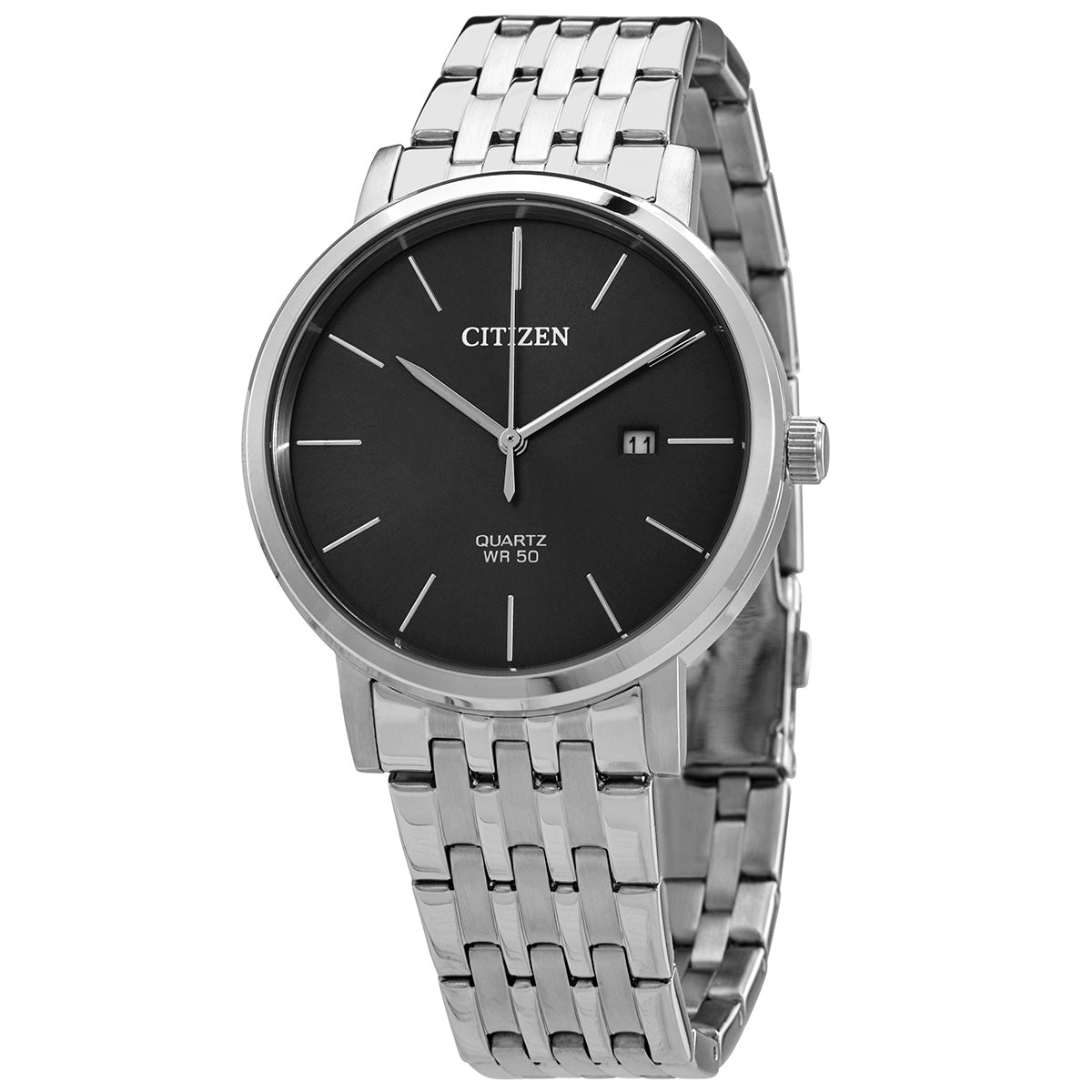 Citizen Quartz Grey Dial Stainless Steel Mens Watch