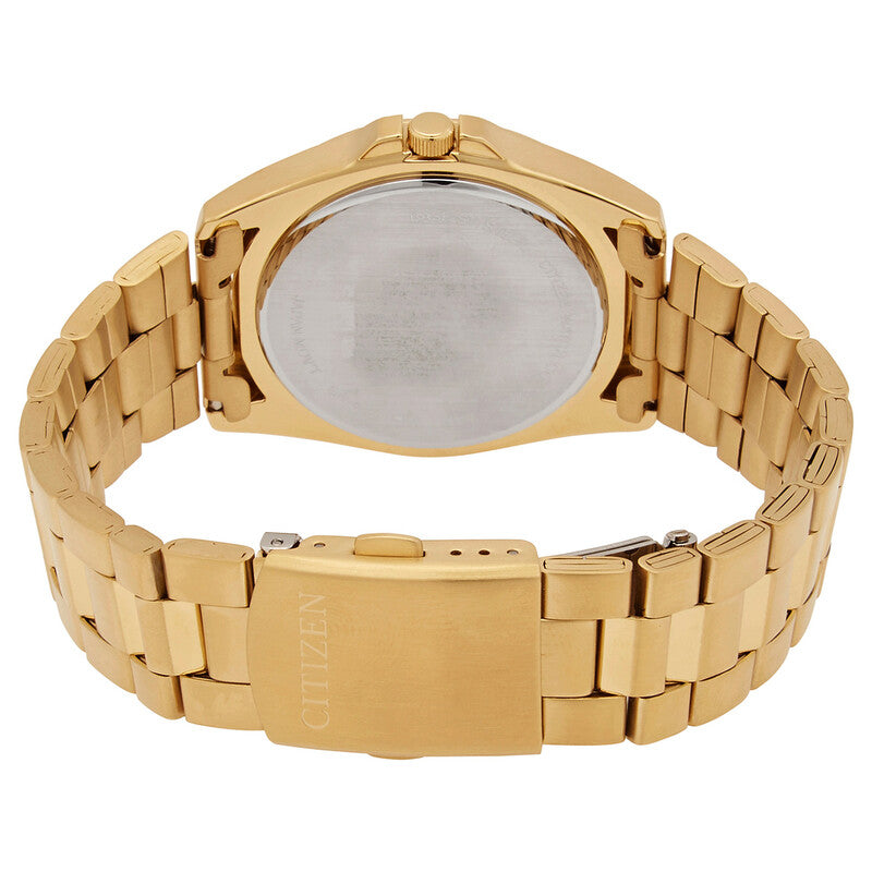 Citizen Quartz Black Dial Yellow Gold-Tone Mens Watch