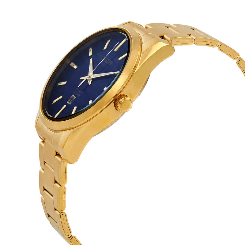 Citizen Quartz Blue Dial Gold-Tone Mens Watch