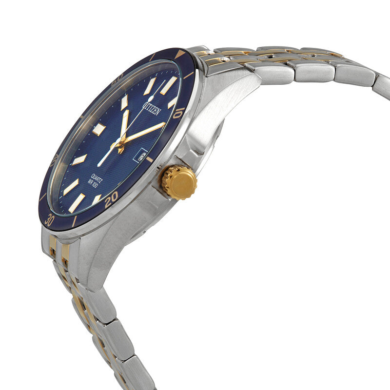 Citizen Quartz Blue Dial Two-Tone Mens Watch