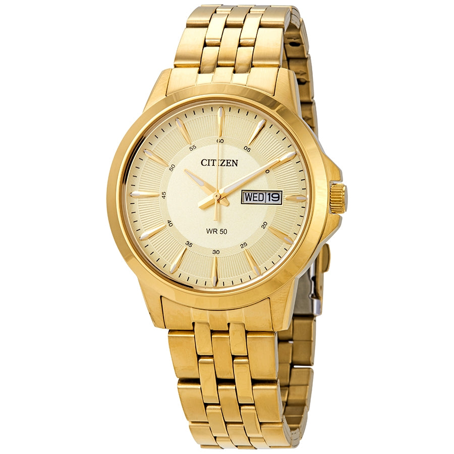 Citizen Quartz Champagne Dial Mens Watch