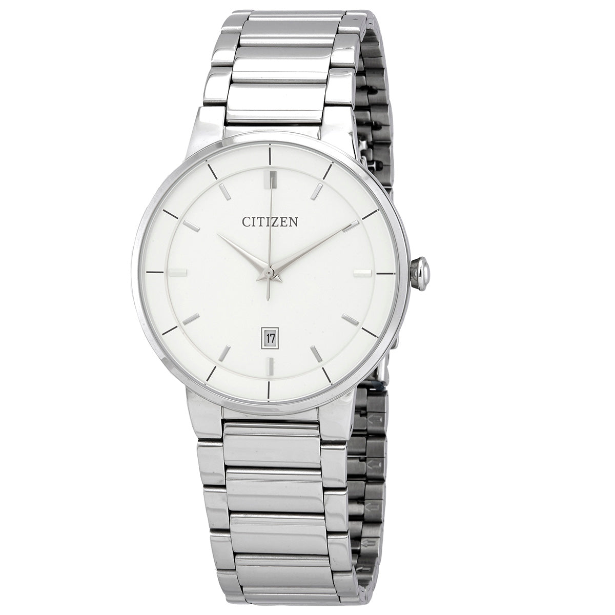 Citizen Quartz White Dial Stainless Steel Mens Watch